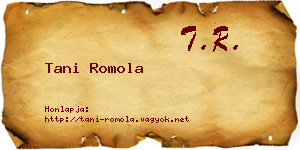 Tani Romola névjegykártya